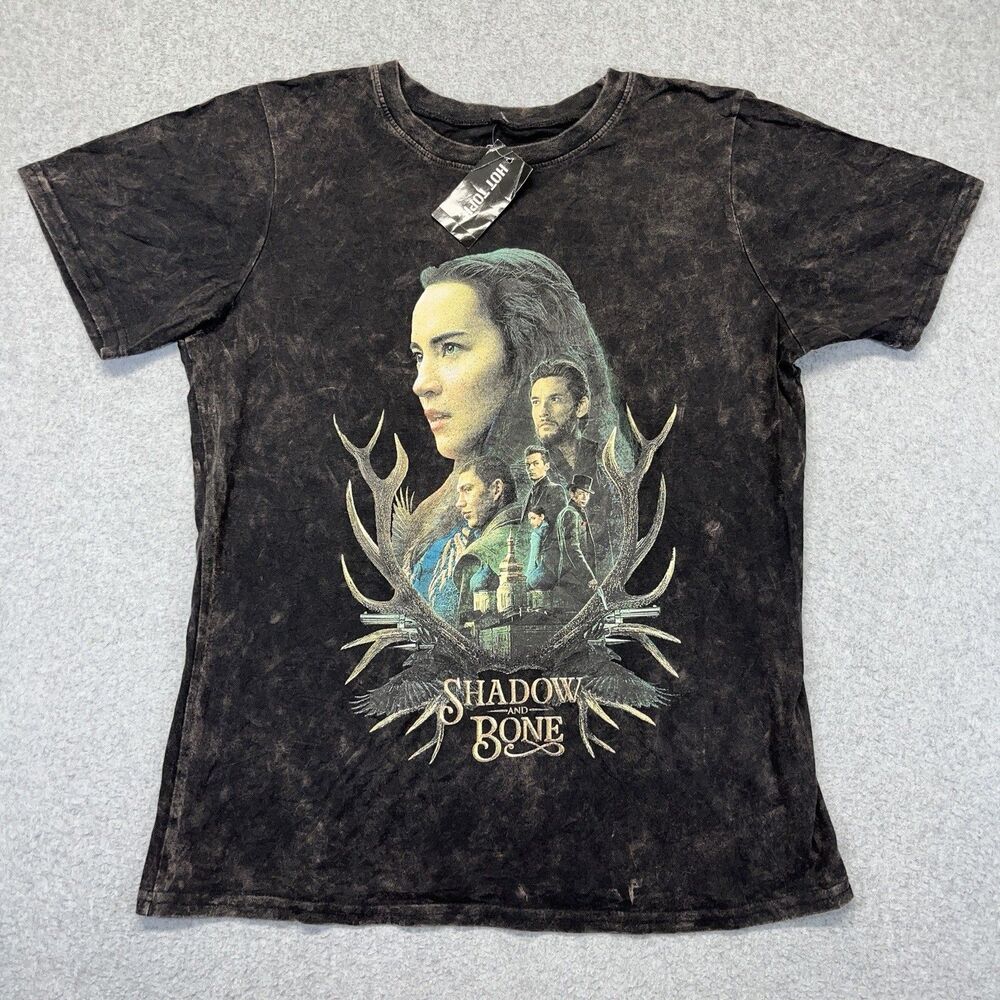 Ripple Junction Shadow and Bone T-Shirt Men’s M Black Acid Wash Hot Topic NWT